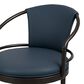 Armen Living Otis Swivel Counter Stool with Night Life Blue Upholstered in Black, , large