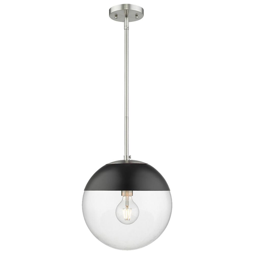 Golden Lighting Dixon Pendant in Pewter with Clear Glass and Black Cap, , large