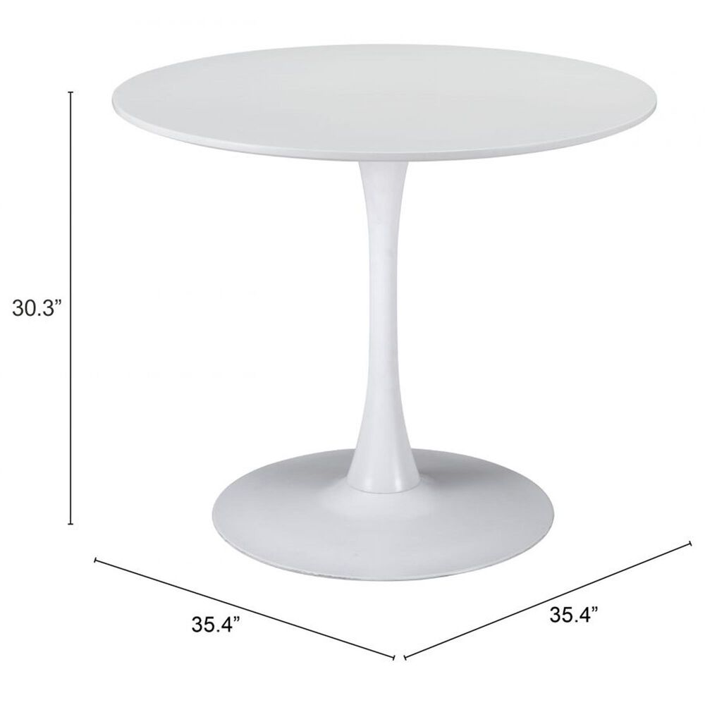 Zuo Modern Opus Dining Table in White - Table Only, , large
