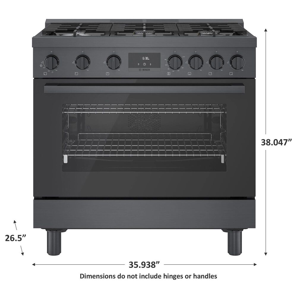 Bosch 36&quot; Freestanding Gas Range in Black Stainless Steel, , large