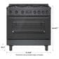 Bosch 36" Freestanding Gas Range in Black Stainless Steel, , large