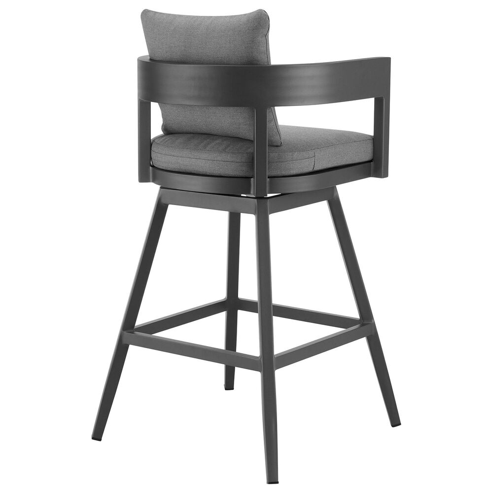 Blue River Menorca Patio Swivel Counter Height Bar Stool in Dark Gray, , large