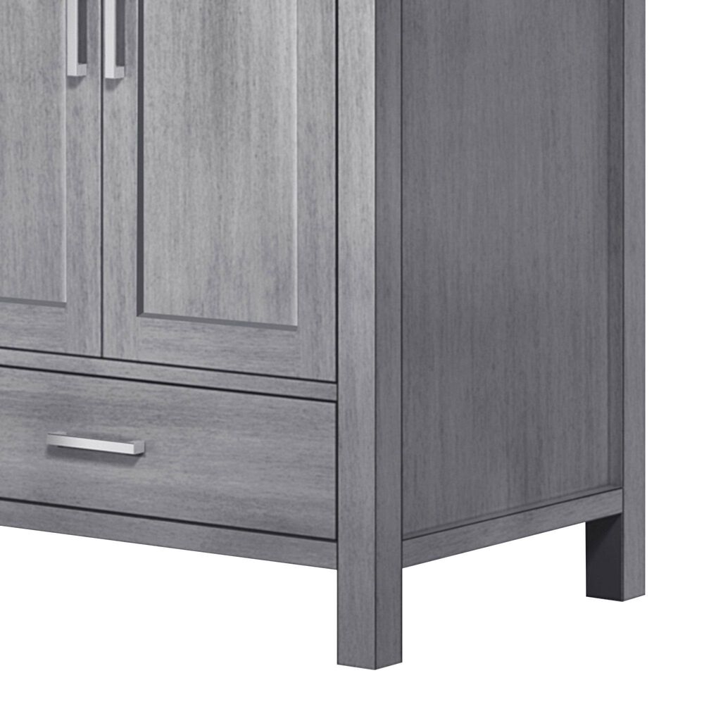 Lexora Home Jacques 72&quot; Double Bathroom Vanity in Distressed Grey with 2 cm White Cultured Marble Top and Rectangular Sinks, , large