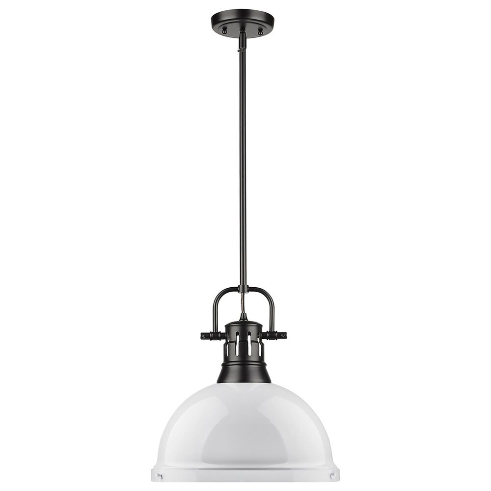 Golden Lighting Duncan 1-Light Pendant with Rod in Matte Black, , large