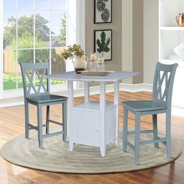 International Concepts Hampton 3-Piece Bistro Set in White and Chalk Antiqued, , large