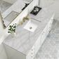 James Martin Vanities Chicago 60" Single Bathroom Vanity in Glossy White with 3 cm Victorian Silver Quartz Top and Rectangular Sink, , large