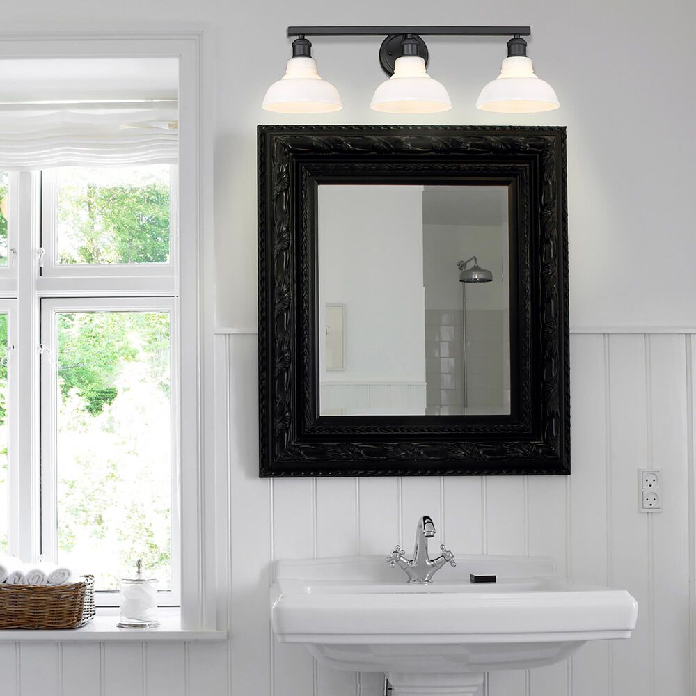 Golden Lighting Carver 3-Light Bath Vanity in Matte Black, , large