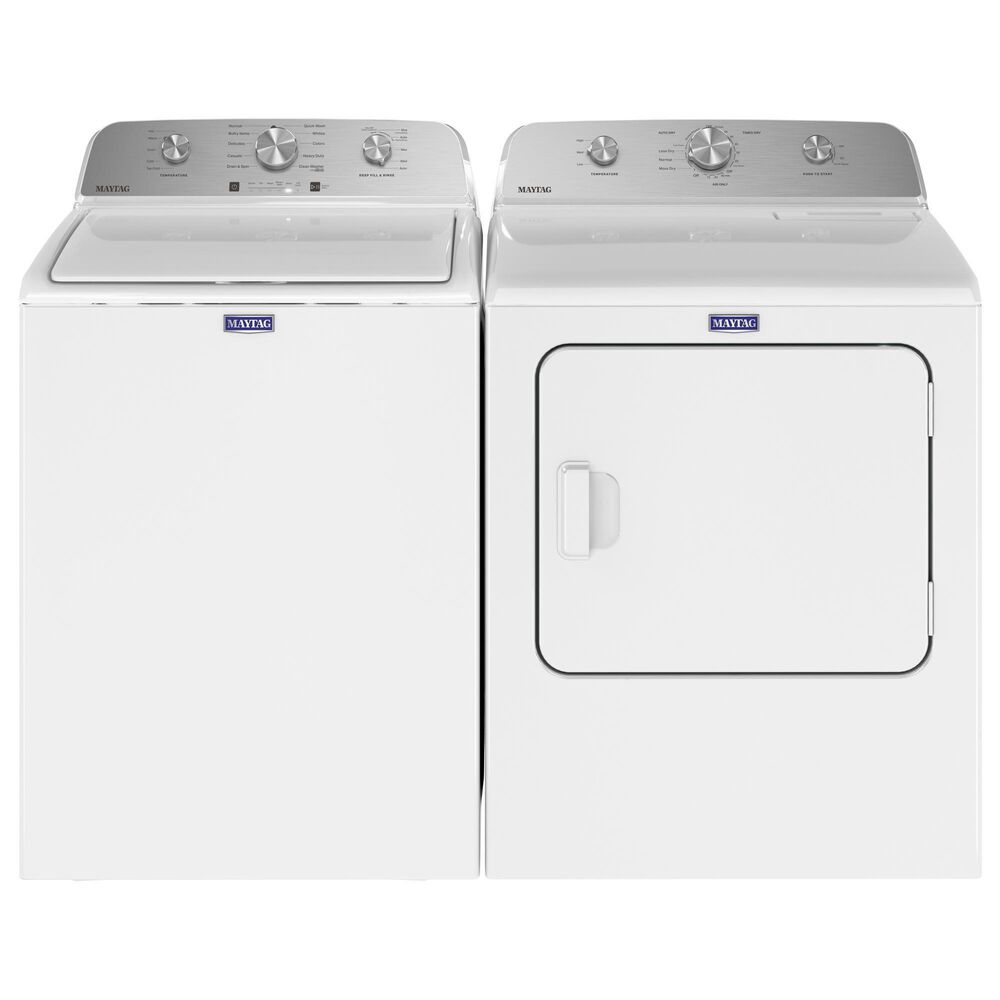 Maytag 4.7 Cu. Ft. Top Load Agitator Washer and 7.0 Cu. Ft. Top Load Gas Wrinkle Prevent Dryer in White, , large