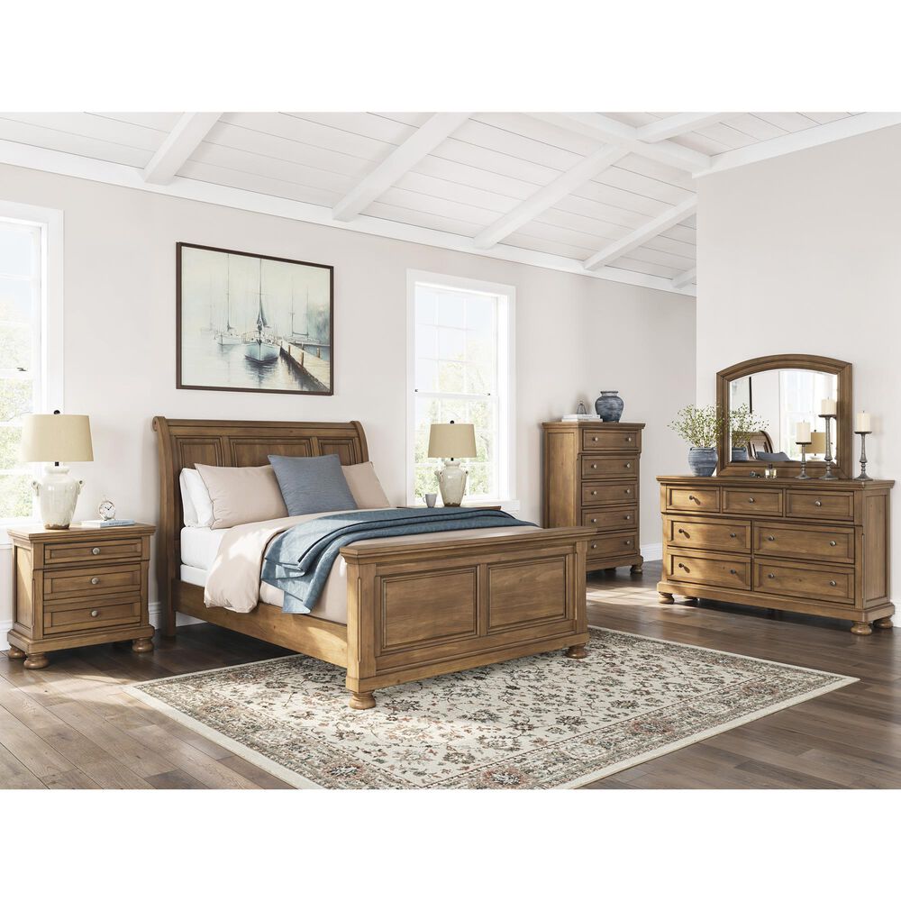 Ashley Feddinger Queen Sleigh Bed in Chestnut Brown, , large