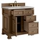 James Martin Vanities Brookfield 36" Single Bathroom Vanity in Pecan with 3 cm Victorian Silver Quartz Top and Rectangular Sink, , large