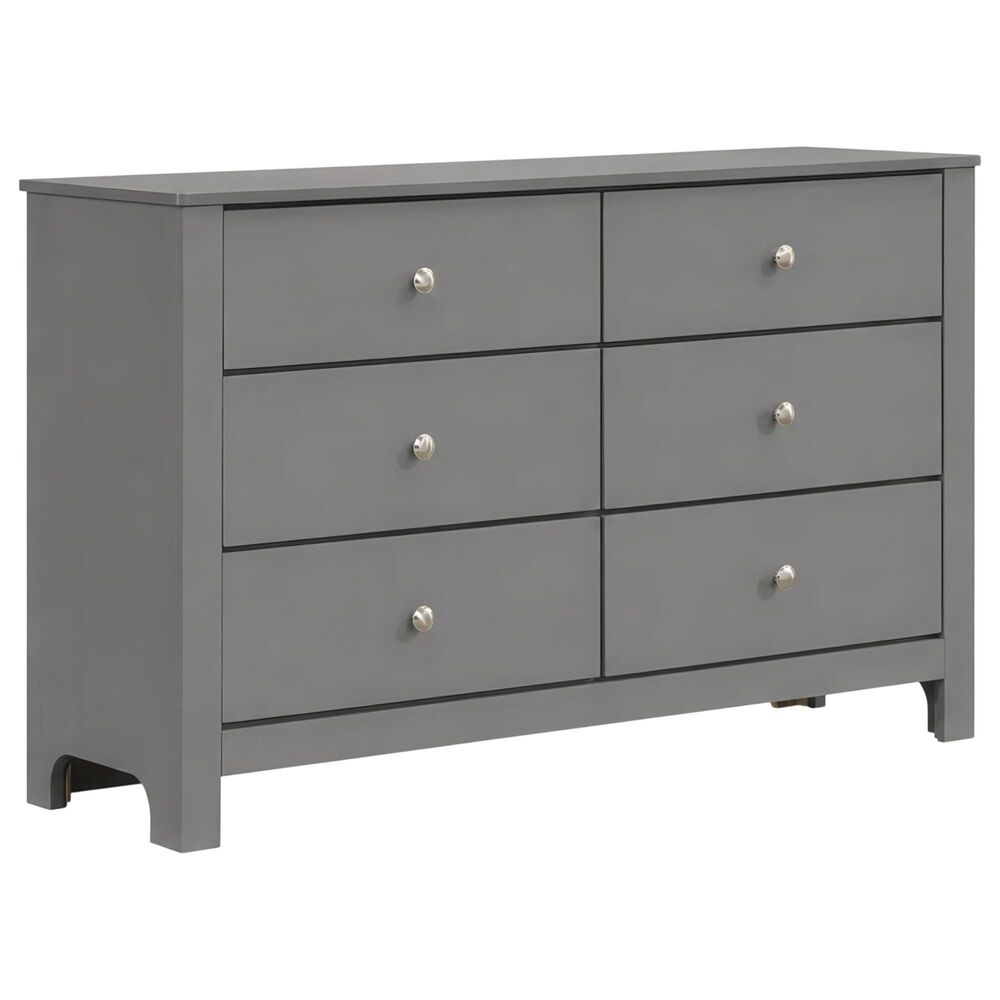 Mayberry Hill Sami 6 Drawer Dresser in Grey, , large