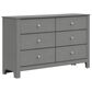Mayberry Hill Sami 6 Drawer Dresser in Grey, , large