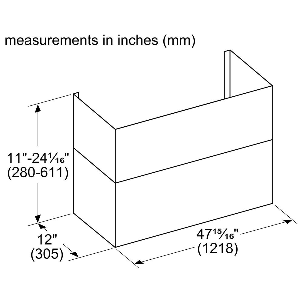 Thermador Telescoping Extension Duct Cover for 48&quot; Pro Wall Hood in Stainless Steel, , large