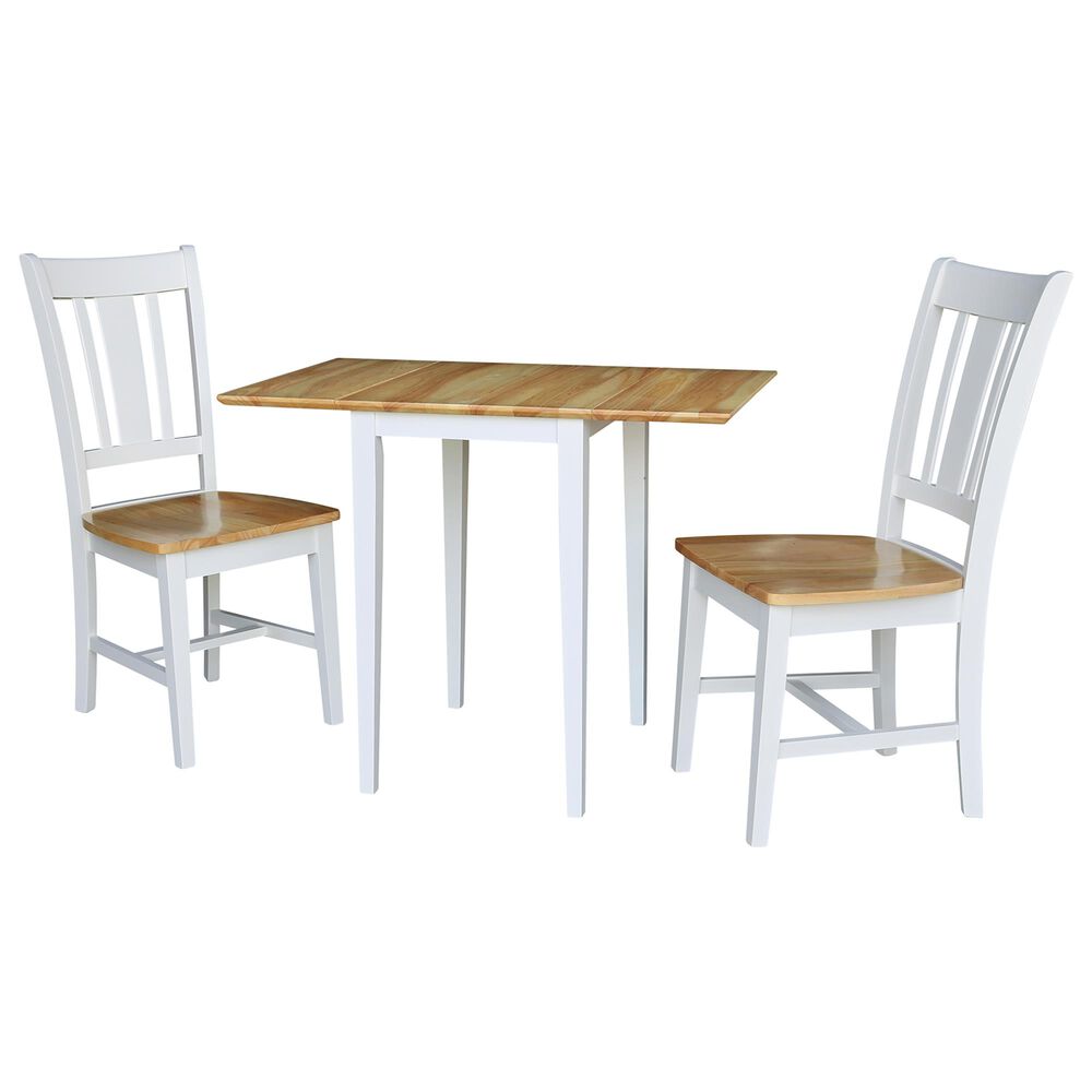 International Concepts San Remo 3-Piece Dining Set in White/Natural, , large