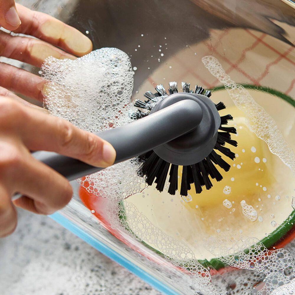 Joseph Joseph SinkTech Washing Up Brush with Steel Stand in Grey, , large