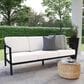 Linon Home Decor Holland Outdoor Sofa with White Cushions in Black, , large