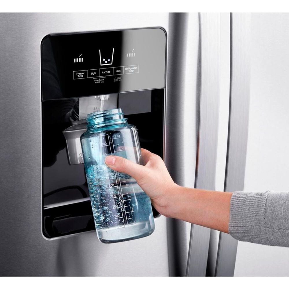 Whirlpool 24.6 Cu. Ft. 36&quot; Wide Side-by-Side Refrigerator in Fingerprint Resistant Stainless Steel, , large