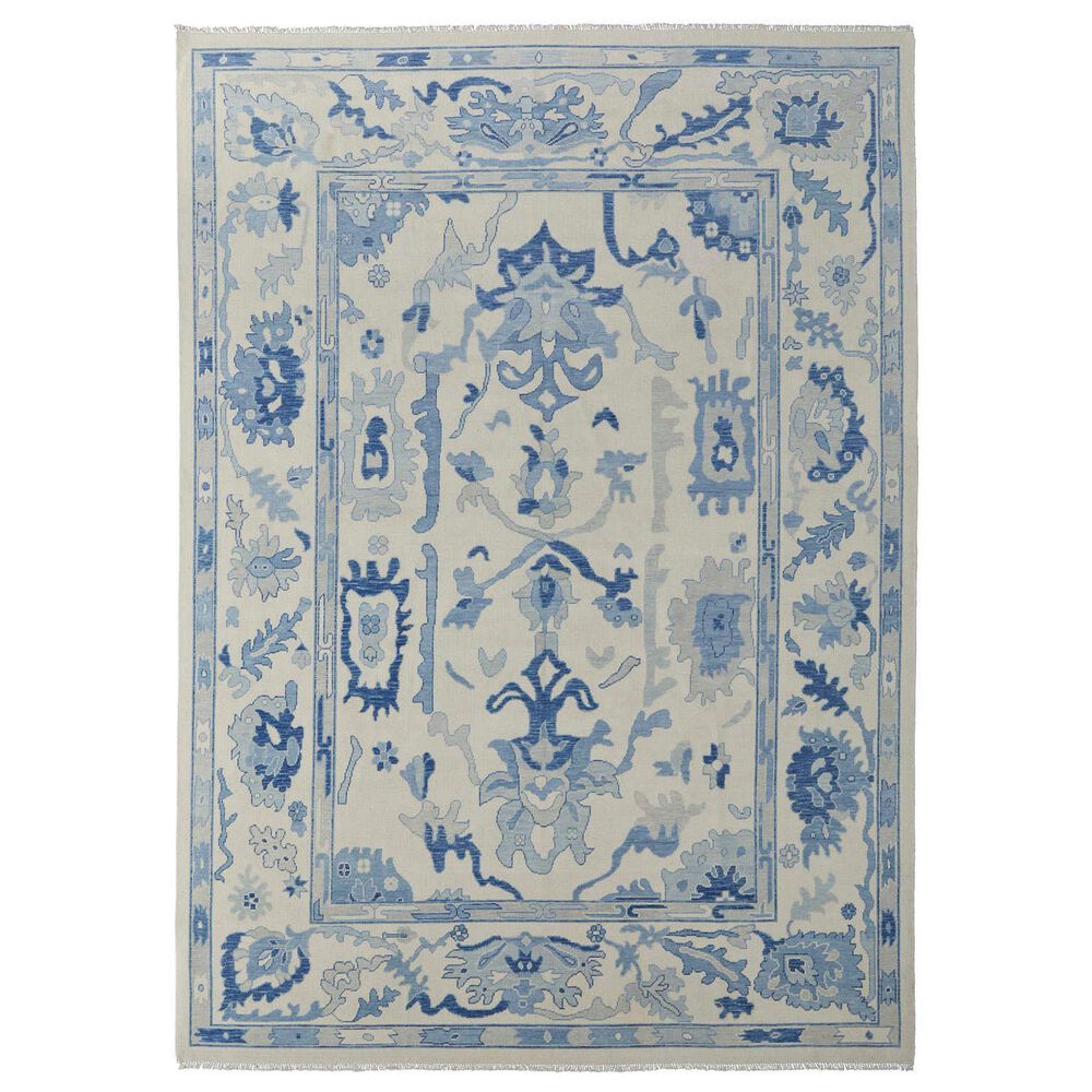 Feizy Karina 3"6" x 5"6" Ivory and Blue Area Rug, , large