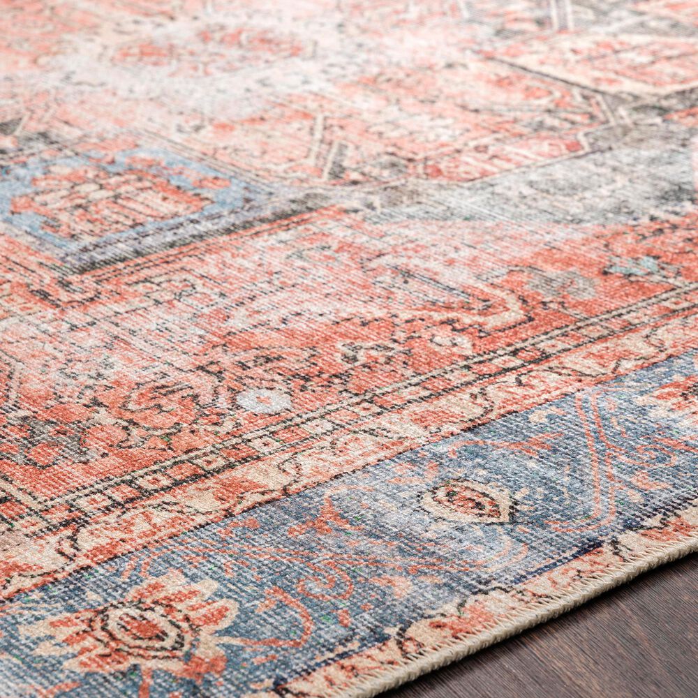 Surya Amelie  AML-2309 2&#39;7&quot; x 14&#39; Terracotta, Ivory, Butter, Black, Blush and Blue Runner, , large