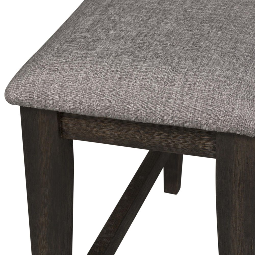 Belle Furnishings Double Bridge Counter Height Bench in Dark Brown, , large