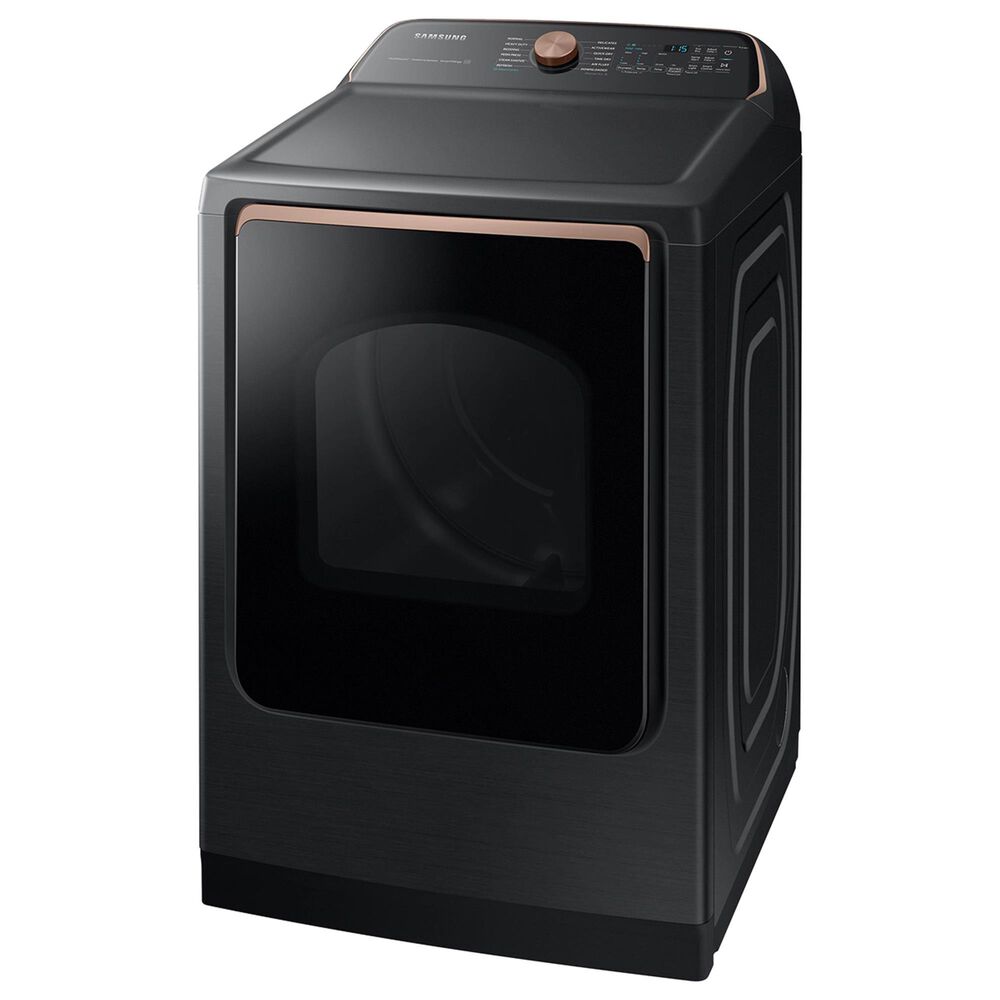 Samsung 5.5 Cu. Ft. Smart Top Load Impeller Washer and 7.4 Cu. Ft. Electric Dryer in Brushed Black, , large