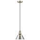 Golden Lighting Orwell 1-Light Small Pendant with Pewter Shade in Aged Brass, , large