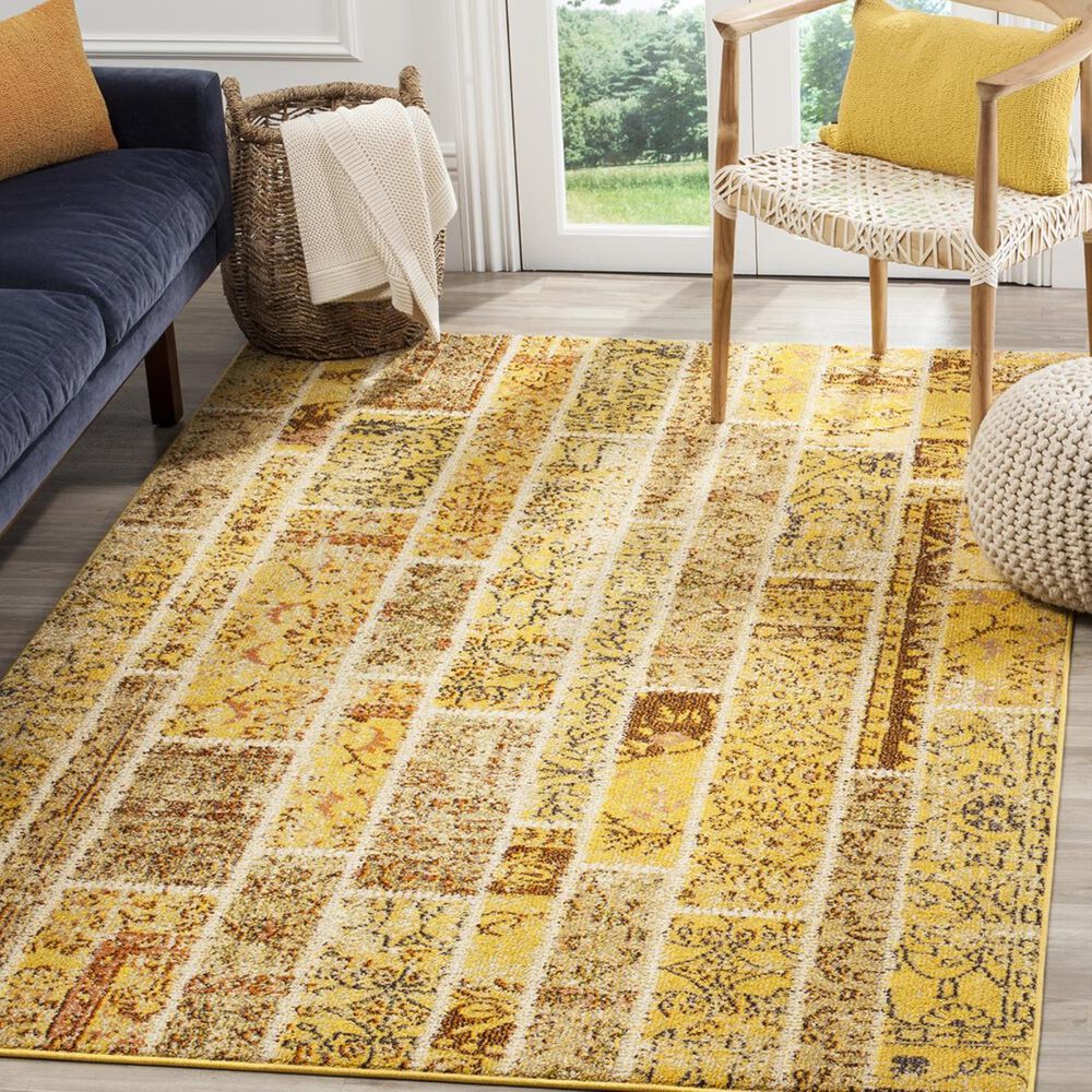 Safavieh Monaco MNC216K-5 5&#39;1&quot; x 7&#39;7&quot; Yellow/Multi Area Rug, , large