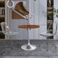 Leisuremod LeisureMod Verve Collection 27 Round Dining Table, Brushed Chrome Base with Cognac Brown MDF Top, , large