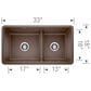 Blanco Precis Reversible 1-3/4 Double Bowl Kitchen Sink with Low Divide in Cafe, , large