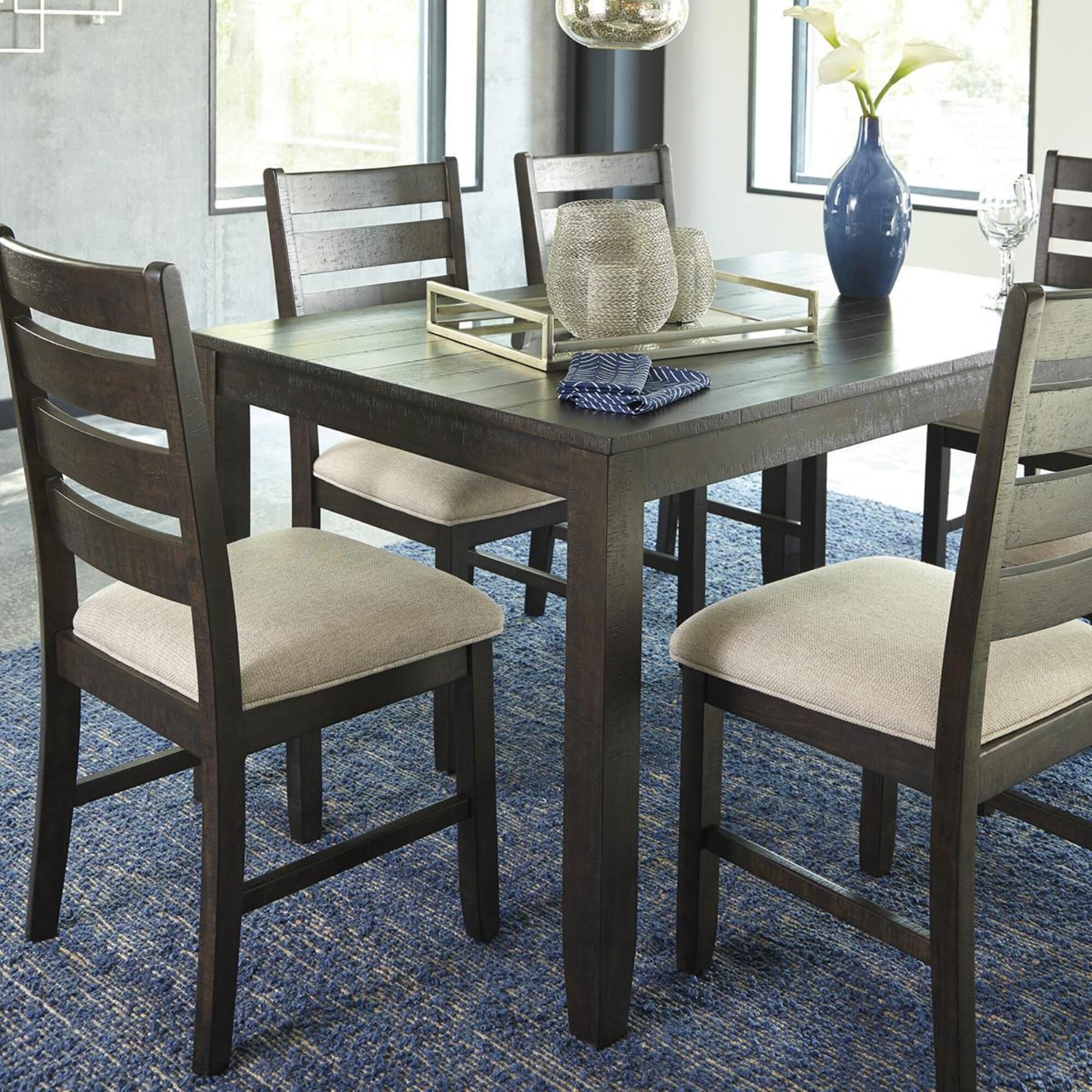 Signature Design by Ashley Rokane 7-Piece Dining Set in Light