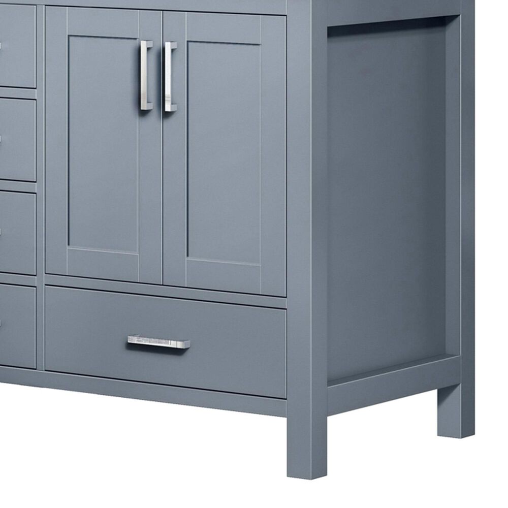 Lexora Home Jacques 60&quot; Double Bathroom Vanity in Dark Grey with 2 cm White Cultured Marble Top and Rectangular Sinks, , large