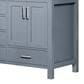 Lexora Home Jacques 60" Double Bathroom Vanity in Dark Grey with 2 cm White Cultured Marble Top and Rectangular Sinks, , large