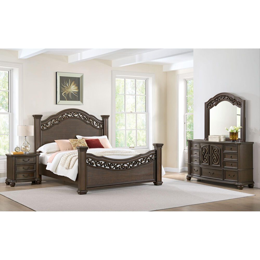 Mayberry Hill Brunswick 3-Piece King Panel Bedroom Set in Mahogany, , large