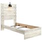 Ashley Cambeck Twin Panel Bed in Whitewash with Lighting, , large