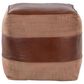 Lumisource Cobber Canvas Pouf in Espresso and Tan, , large
