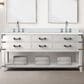 Lexora Home Norwalk 72" Double Bathroom Vanity in White Oak with White Quartz Top and Rectangular Sinks, , large