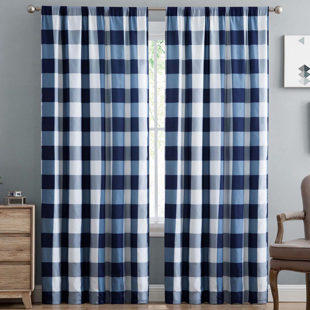Pem America Truly Soft Everyday 2-Piece Drape Set in Navy Blue, , large