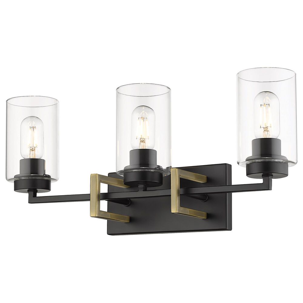 Golden Lighting Tribeca 3-Light Bath Vanity in Matte Black and Gold, , large