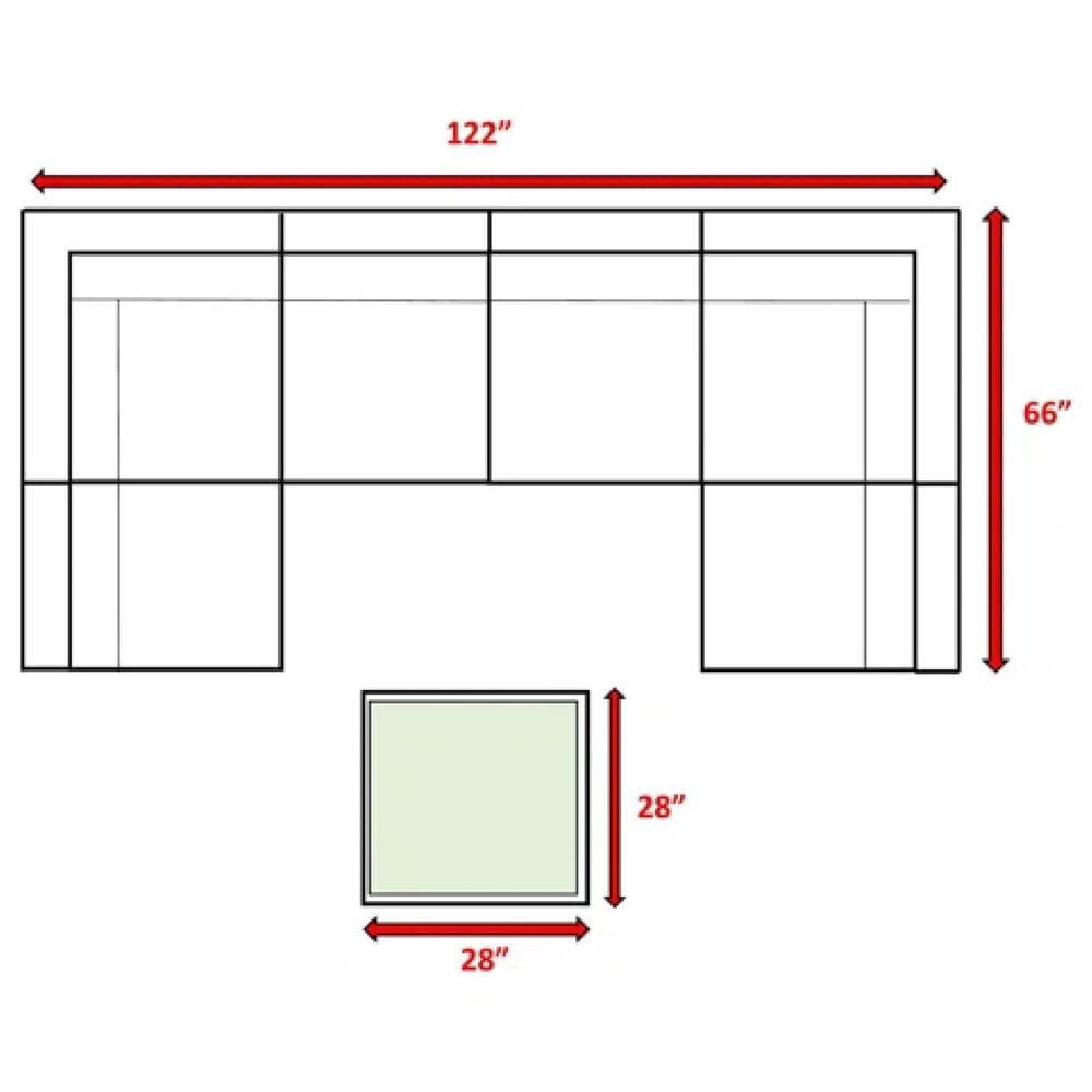 Hearth and Haven 7-Piece Outdoor L-Shaped Sectional Set in Gray, , large