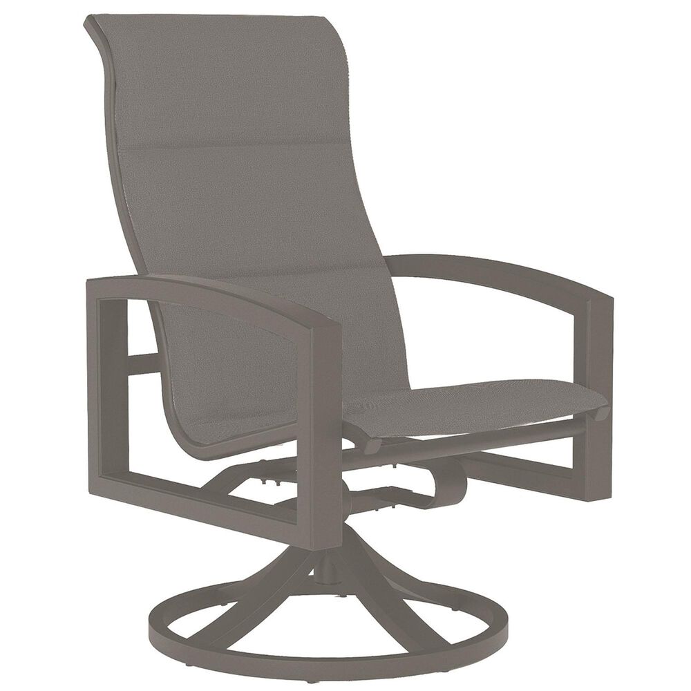 Tropitone Lakeside Padded Sling High Back Swivel Rocker in Bluepoint Cement, , large