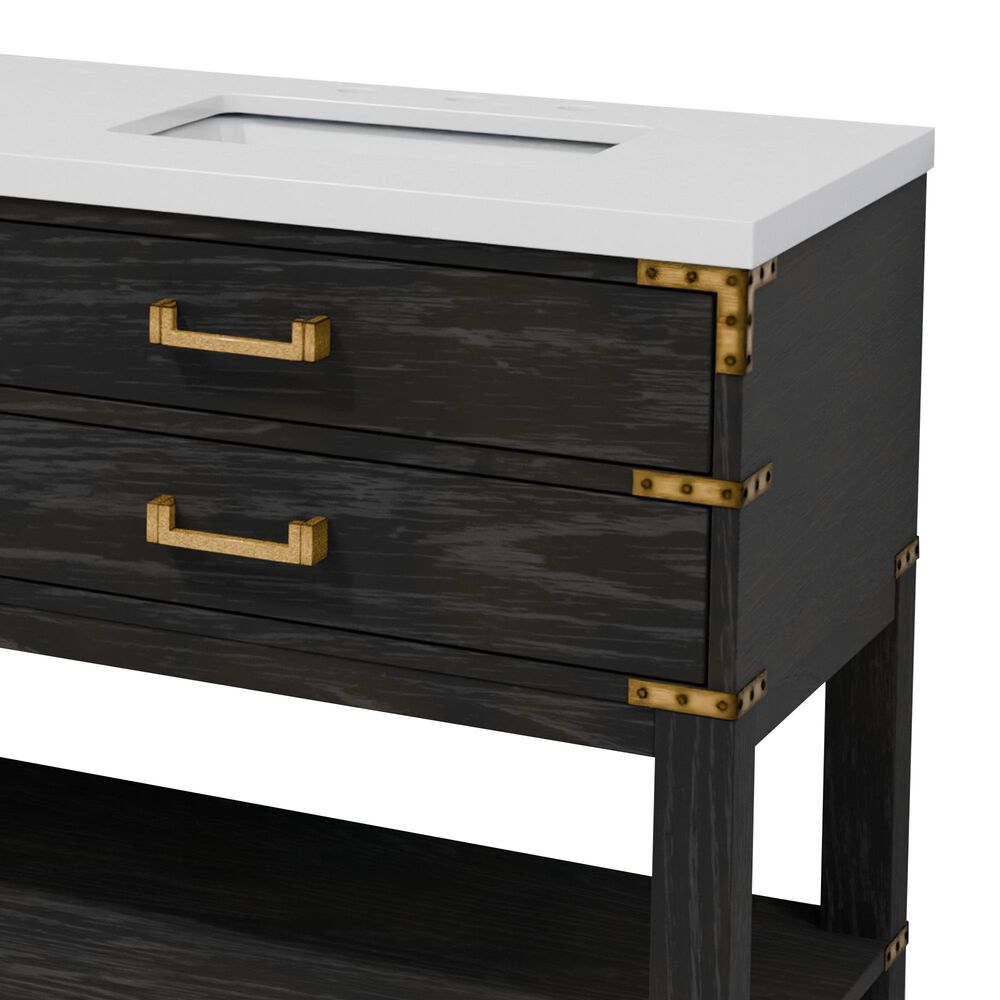 Lexora Home Norwalk 72" Double Bathroom Vanity in Black Oak with White Quartz Top and Rectangular Sinks, , large