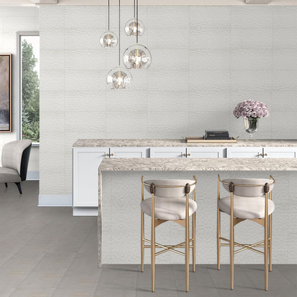 Dal-Tile Multitude Origami White Hexagon 12&quot; x 24&quot; Ceramic Tile, , large