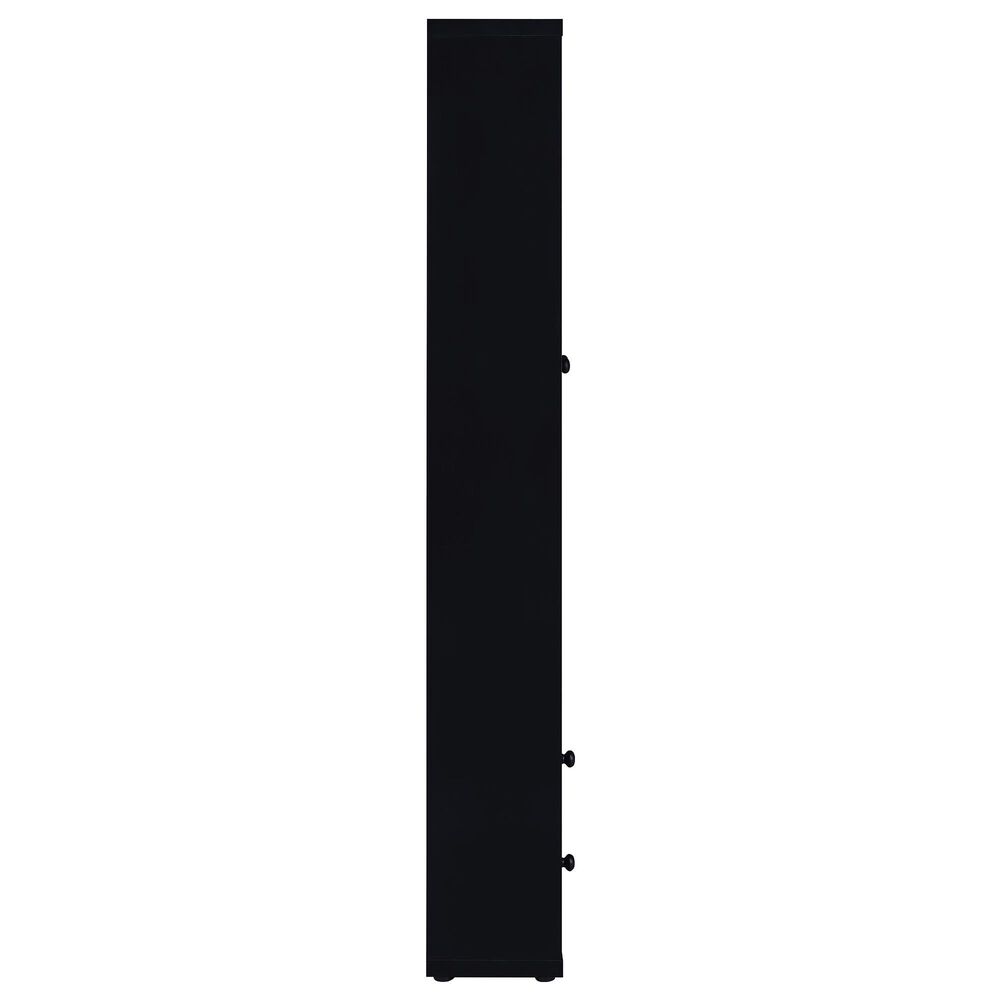 Coaster Hawthorne 4-Shelf Glass Door Tall Cabinet in Black, , large