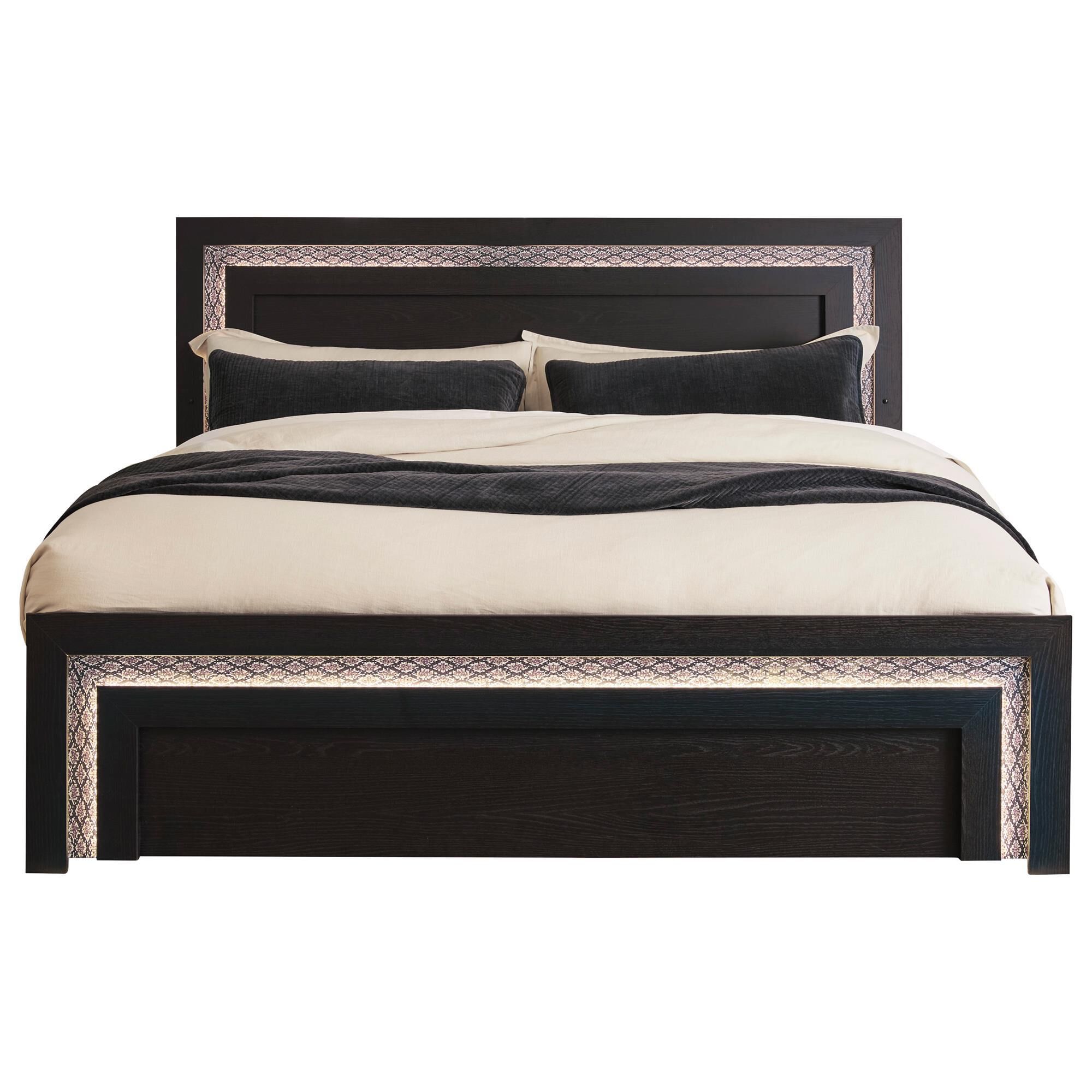 Ashley Shoralli King LED Panel Bed in Black Snake