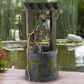 Timberlake Pure Garden 4-Tier Wishing Well Fountain in Stone/Weathered Wood, , large