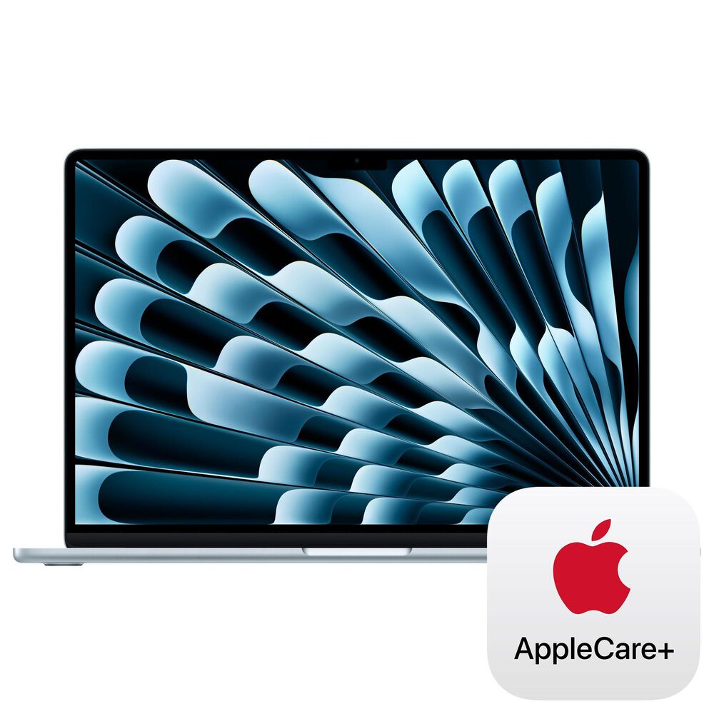 Apple MacBook Air 15.3" Laptop - Apple M4 chip 10-core CPU - 24GB RAM - 10-core GPU - 512GB SSD in Sky Blue with 3-Year AppleCare+, , large