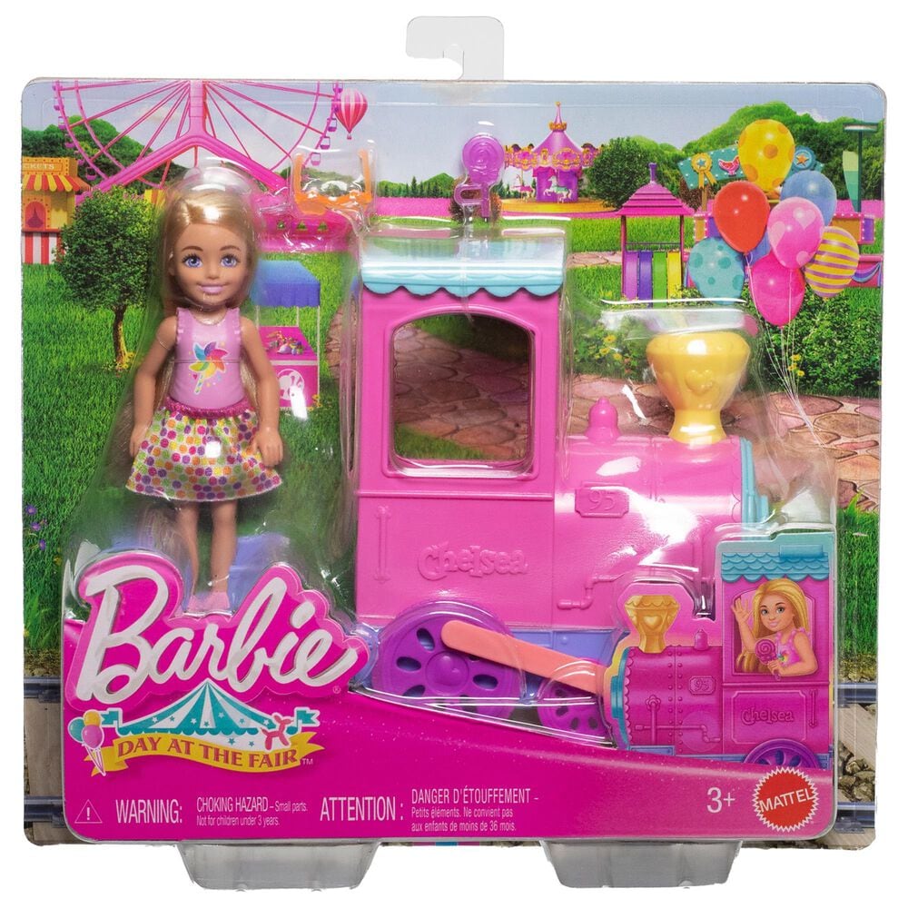 Barbie Chelsea Doll with Carnival Train Playset, , large