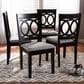 Baxton Studio Lenoir Side Chair with Gray Cushion in Espresso Brown (Set of 4), , large
