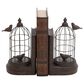 Maple and Jade Birdcage Bookends in Dark Brown (Set of 2), , large