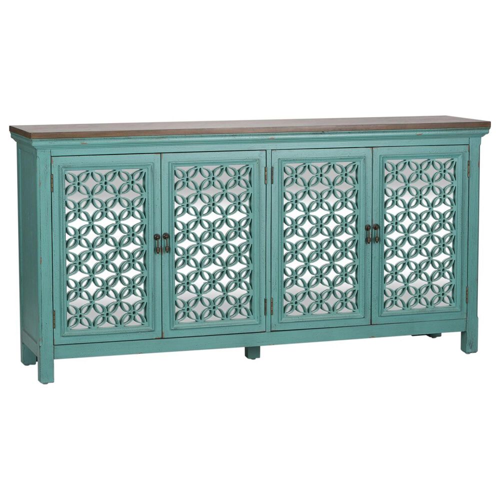 Belle Furnishings Kensington 4-Door Accent Cabinet in Blue, , large